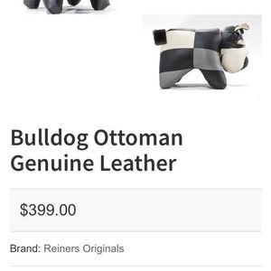 Reiner Leather bulldog ottoman